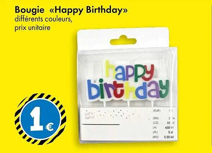 Bougie «Happy Birthday»