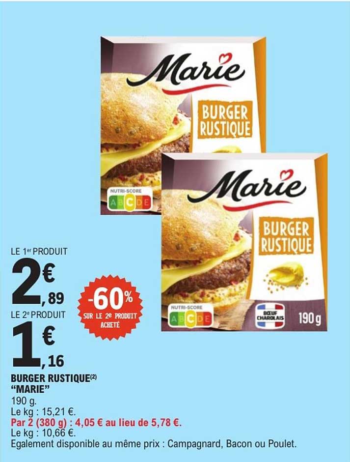 BURGER RUSTIQUE “MARIE”