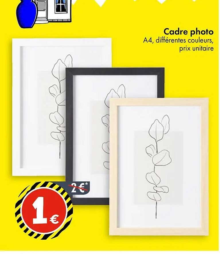 Cadre photo A4, différentes couleurs, prix unitaire