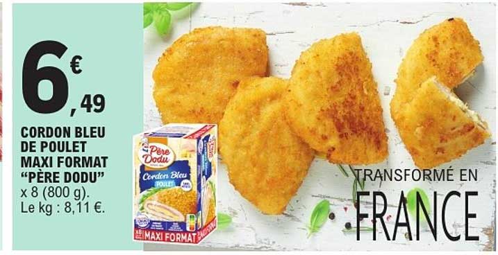 CORDON BLEU DE POULET MAXI FORMAT "PÈRE DODU" x 8 (800 g)