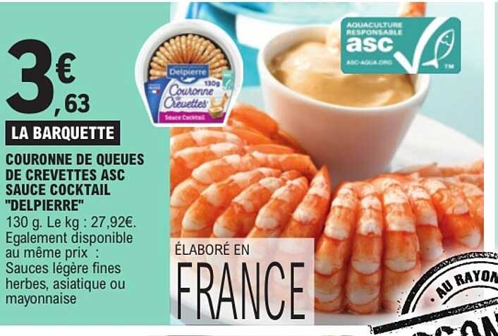 COURONNE DE QUEUES DE CREVETTES ASC SAUCE COCKTAIL "DELPIERRE"