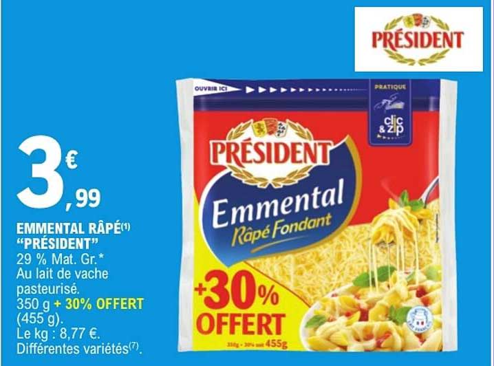 EMMENTAL RÂPÉ “PRÉSIDENT”