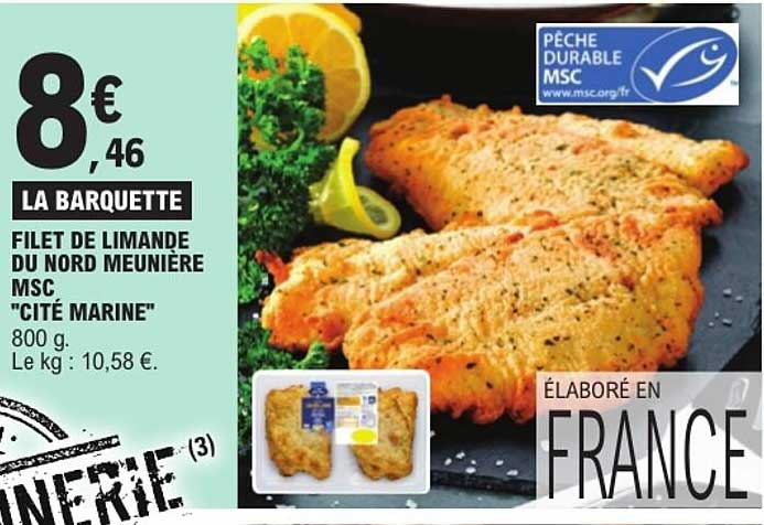 FILET DE LIMANDE DU NORD MEUNIÈRE MSC "CITÉ MARINE"
