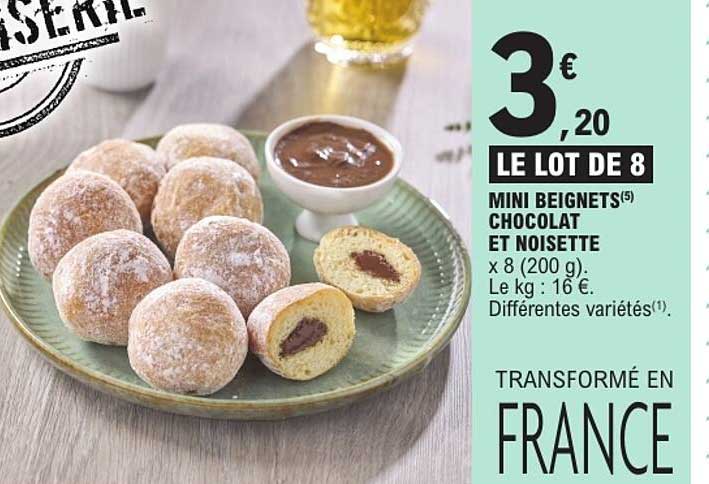 LE LOT DE 8 MINI BEIGNETS CHOCOLAT ET NOISETTE