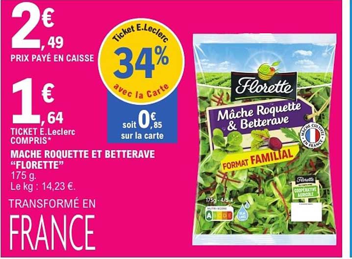 MÂCHE ROQUETTE ET BETTERAVE “FLORETTE”