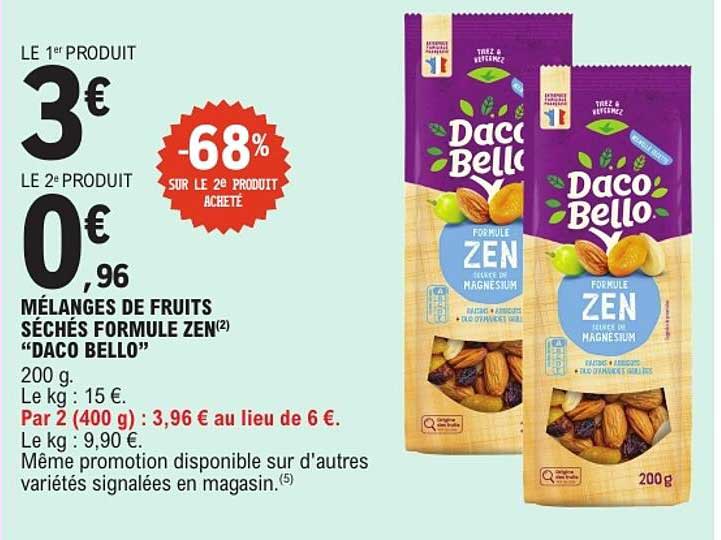 MÉLANGES DE FRUITS SÉCHÉS FORMULE ZEN “DAGO BELLO”