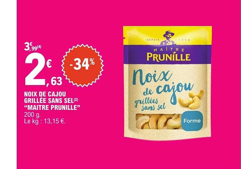 NOIX DE CAJOU GRILLÉE SANS SEL “MAITRE PRUNILLE”