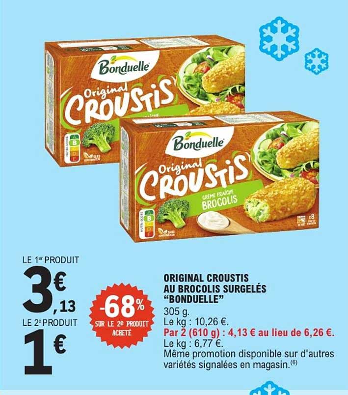 ORIGINAL CROUSTIS AU BROCOLIS SURGELÉS "BONDUELLE"