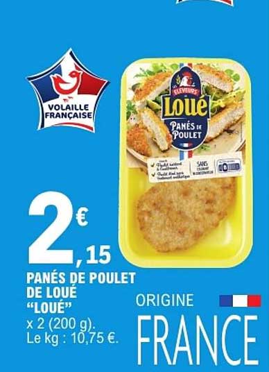 PANÉS DE POULET DE LOUÉ "LOUÉ" x 2 (200 g)