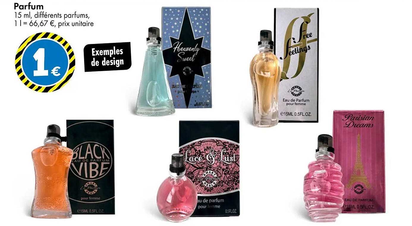 Parfum 15 ml, différents parfums, 1 l = 66,67 €, prix unitaire