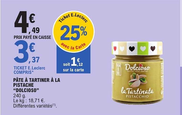 PÂTE À TARTINER À LA PISTACHE “DOLCIOSO”