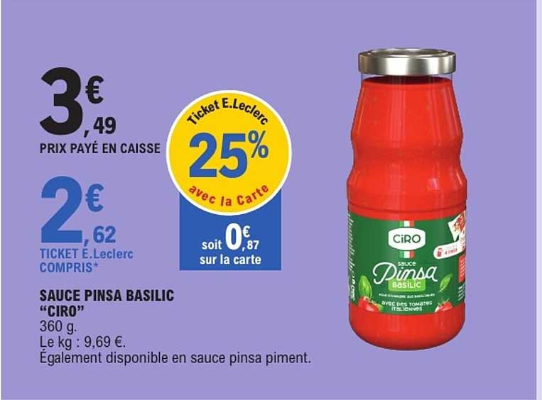 SAUCE PINSA BASILIC “CIRO”