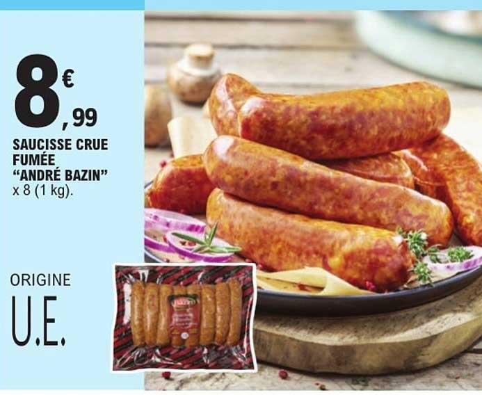 SAUCISSE CRUE FUMÉE “ANDRÉ BAZIN” x 8 (1 kg).