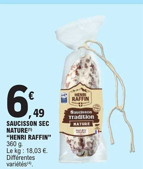 SAUCISSON SEC NATURE(1) “HENRI RAFFIN”