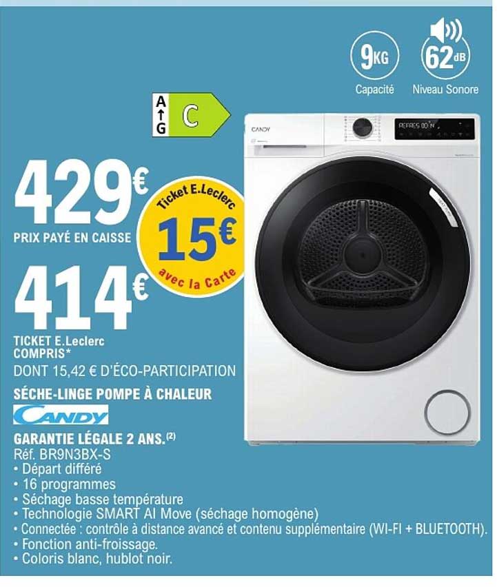 SÈCHE-LINGE POMPE À CHALEUR CANDY