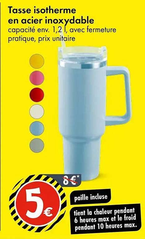 Tasse isotherme en acier inoxydable