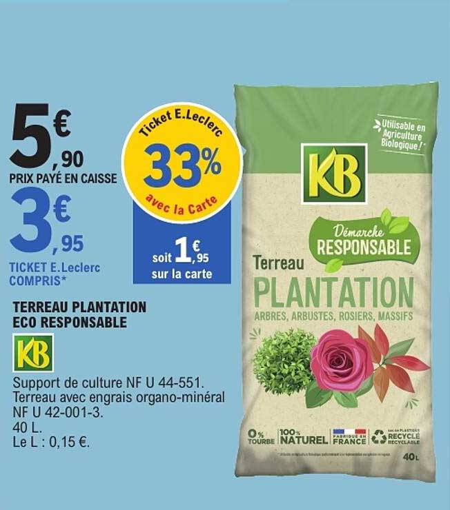 Terreau PLANTATION ECO RESPONSABLE