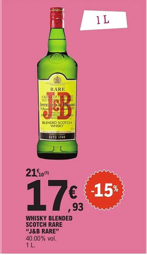 WHISKY BLENDED SCOTCH RARE "J&B RARE" 40.00% vol. 1 L.