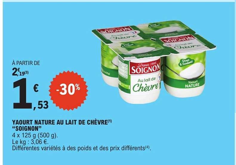 YAOURT NATURE AU LAIT DE CHÈVRE “SOIGNON”