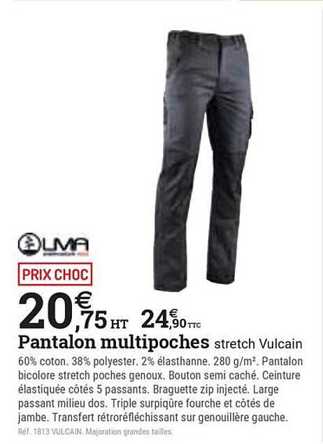 Pantalon multipoches stretch Vulcain
