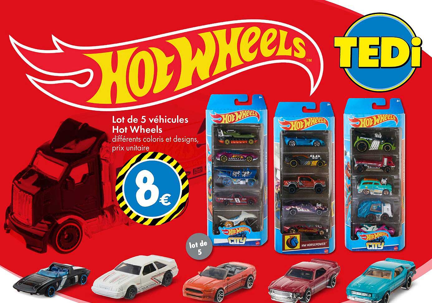 Lot de 5 véhicules Hot Wheels