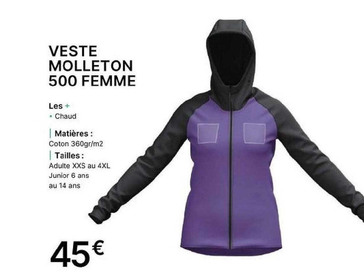 VESTE MOLLETON 500 FEMME