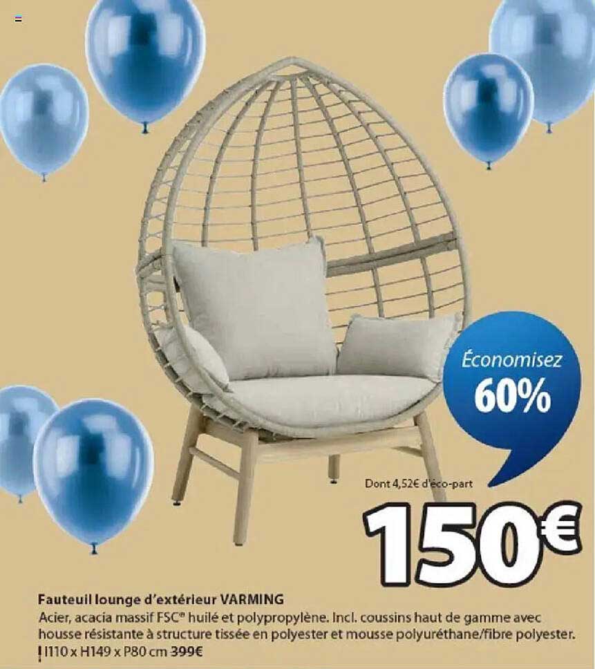 Fauteuil lounge d’extérieur VARMING