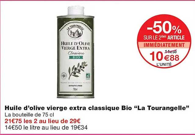 Huile d’olive vierge extra classique Bio “La Tourangelle”
