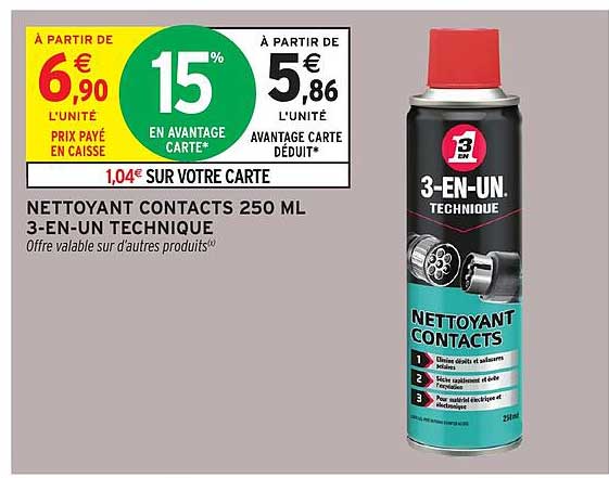NETTOYANT CONTACTS 250 ML 3-EN-UN TECHNIQUE