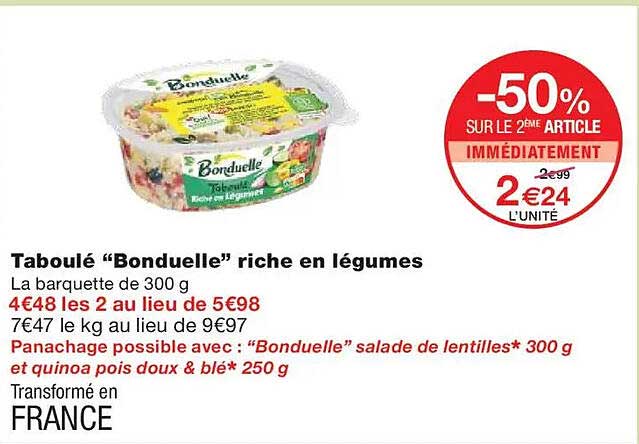 Taboulé “Bonduelle” riche en légumes