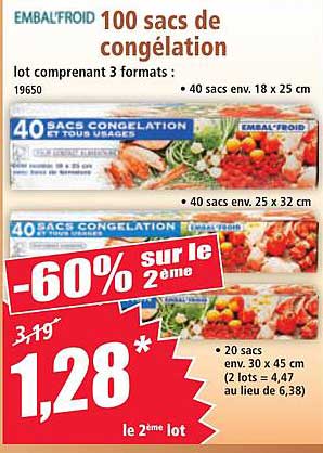 100 sacs de congélation