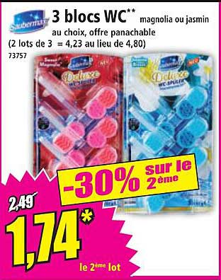 3 blocs WC** magnolia ou jasmin au choix, offre panachable