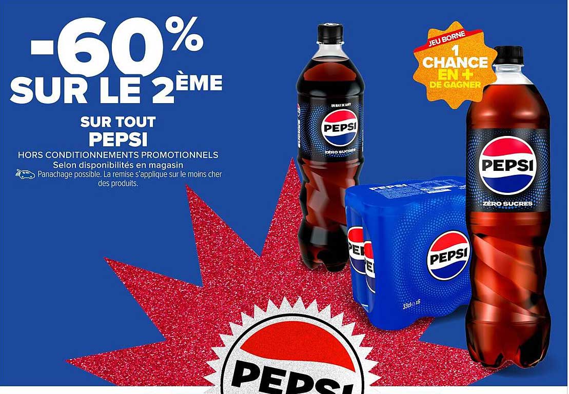 -60% SUR LE 2ÈME SUR TOUT PEPSI
