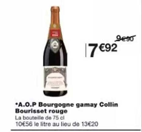 A.O.P Bourgogne gamay Collin Bourriset rouge
