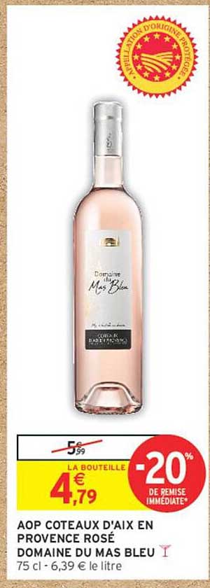 AOP Coteaux d'Aix en Provence Rosé Domaine du Mas Bleu