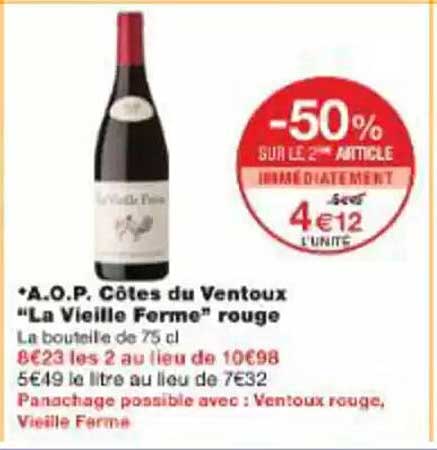 *A.O.P. Côtes du Ventoux "La Vieille Ferme" rouge