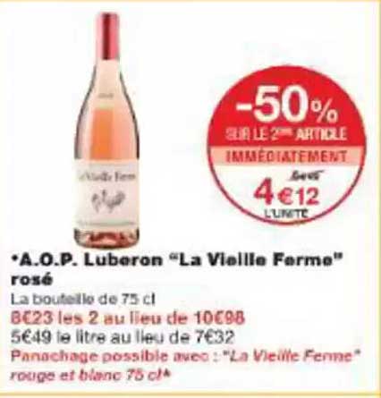 A.O.P. Luberon "La Vieille Ferme" rosé