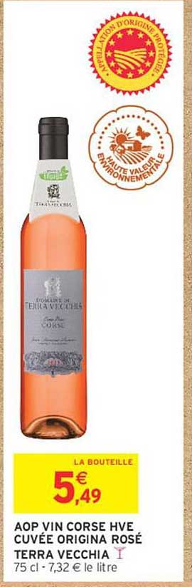 AOP VIN CORSE HVE CUVÉE ORIGINA ROSÉ TERRA VECCHIA