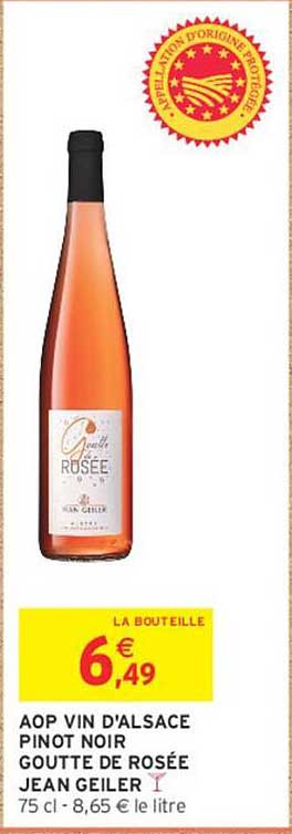 AOP VIN D'ALSACE PINOT NOIR GOUTTE DE ROSÉE JEAN GEILER