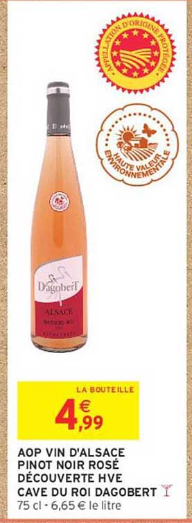 AOP VIN D'ALSACE PINOT NOIR ROSÉ DÉCOUVERTE HVE CAVE DU ROI DAGOBERT