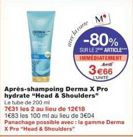 Après-shampoing Derma X Pro hydrate “Head & Shoulders”