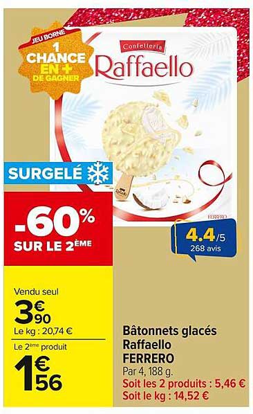 Bâtonnets glacés Raffaello