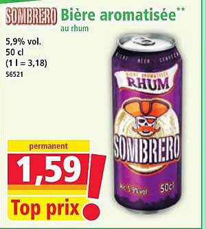 Bière aromatisée au rhum Sombrero