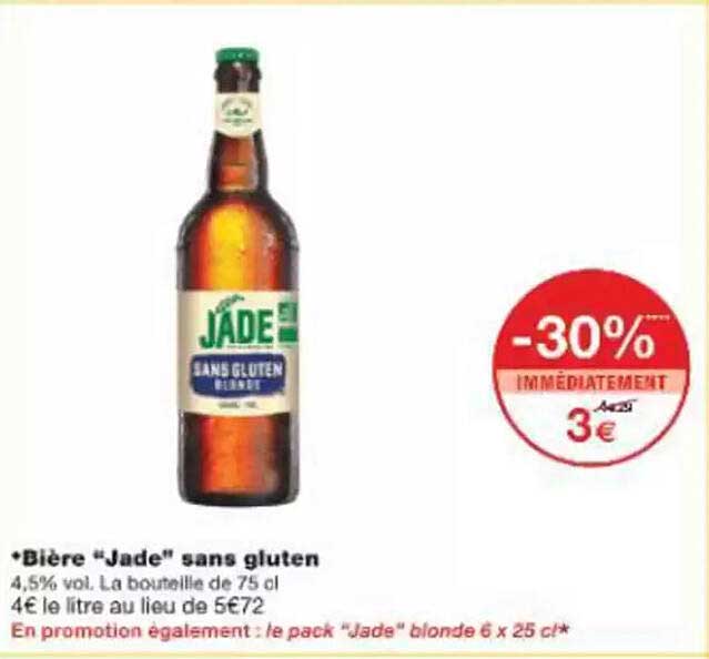 Bière “Jade” sans gluten