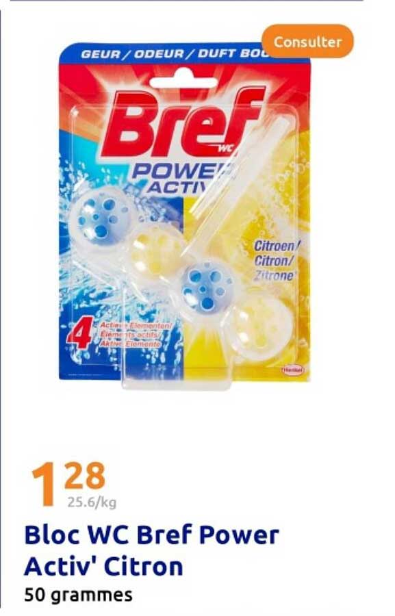 Bloc WC Bref Power Activ' Citron