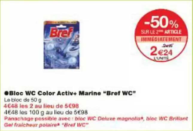 Bloc WC Color Activ+ Marine "Bref WC"
