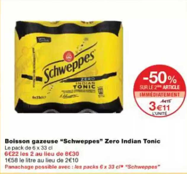 Boisson gazeuse “Schweppes” Zero Indian Tonic