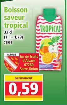 Boisson saveur tropical