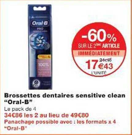 Brossettes dentaires sensitive clean "Oral-B"
