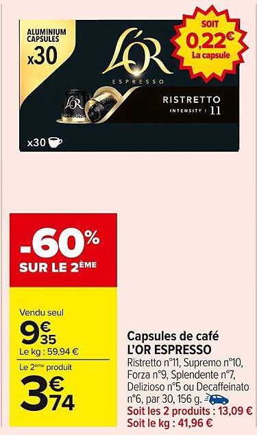 Capsules de café L'OR ESPRESSO